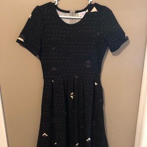Black Patterned LuLaRoe Dress, Size Small